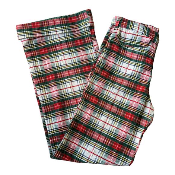 Vintage Handmade Red, Green Plaid high rise wide leg cuffed pants size medium - Picture 5 of 16